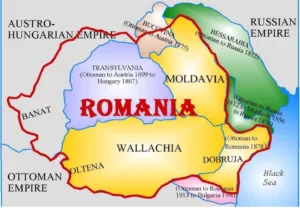 Historic map of Romania